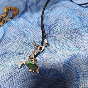 Chic Green Dolphin Pendant Necklace